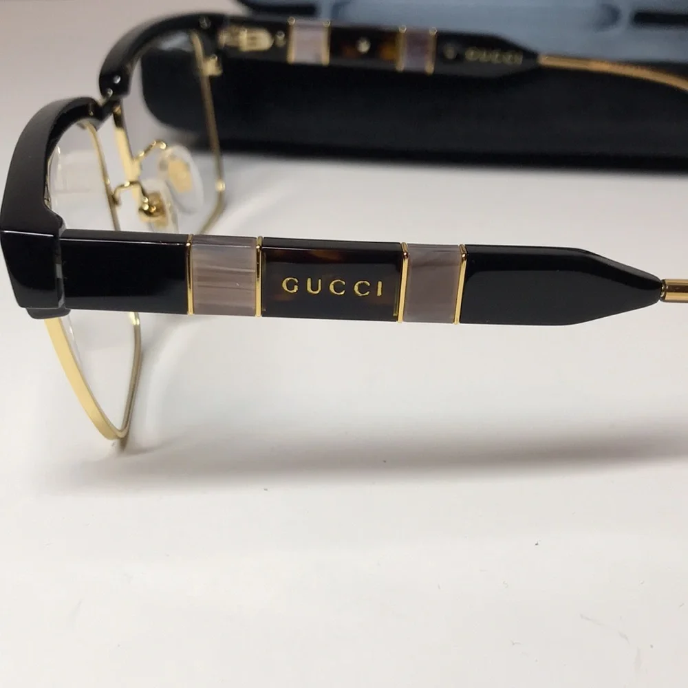 New Authentic Gucci Demo Square Men's Eyeglasses GG0605O 001 52.